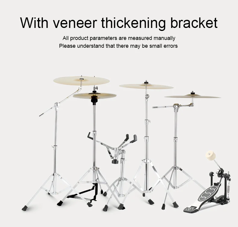 Jazz Drum Set Professional Musical Percussion Instrument 5 Pieces 4 Cymbal Kits Adult Beginners