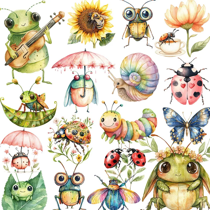 

Cute insects Stickers Crafts And Scrapbooking stickers kids toys book Decorative sticker DIY Stationery