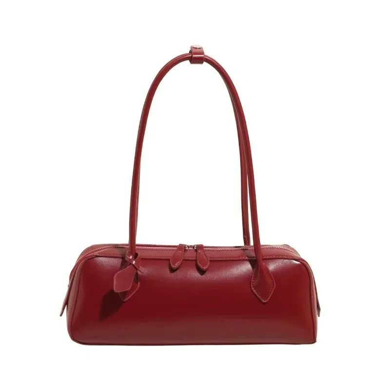 Vintage Lange Schultertasche für Damen, Luxuriöse Rindsleder-Handtasche, Damen-Umhängetasche für Pendlerinnen und Einkäufe – Detail 22