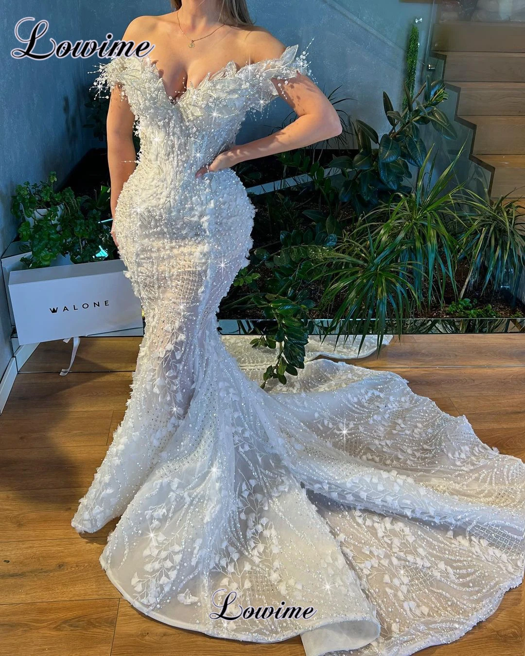 

Luxury White Beaded Evening Dresses Mermaid Off Shoulder Evening Gowns For Women Formal Occasion Dresses 2023 Robes De Soirée