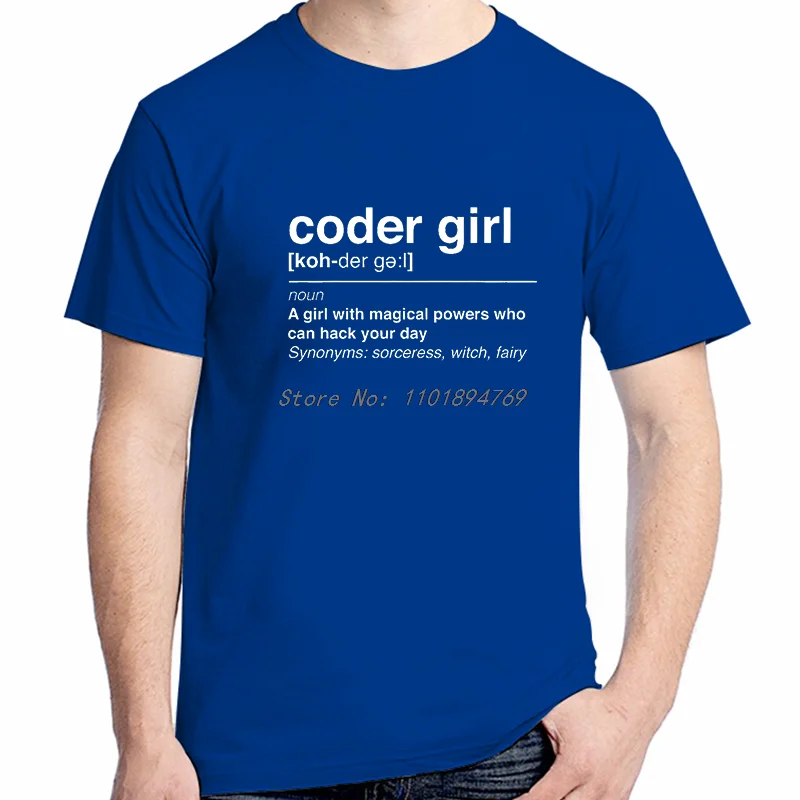 Coder Definition Men Tshirt Software Developer It Programmer Geek O Neck Tops Cotton T Shirt High Quality Birthday Gifts Tee