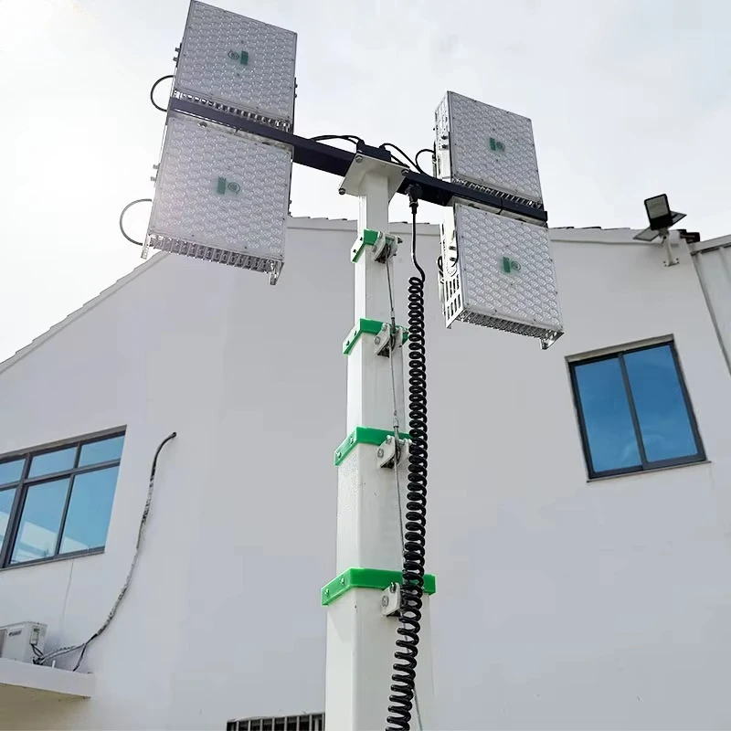 Diesel Lighting Tower Low Fuel Consumption 4pcs High Bright LED Lamps Mining Site All Night Continuous Illumination Machine view 3