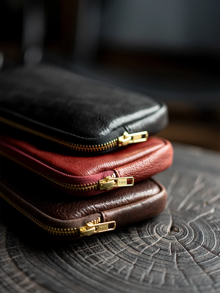 PNDME simple vintage vegetable tanned cowhide men's women's long wallet designer handmade genuine leather phone wallet