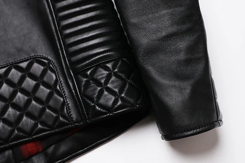 New Sheepskin Genuine Leather Jacket Oblique Zipper Fashion Motocycle Slim Jackets Soft Spring and Autum Clothing Short Coat 20 S91b056535ccd4ede937c76e3591a405dV