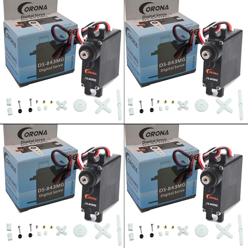 4 STKS Corona DS843MG Digitale Servo Hoog Koppel Metal Gear 4.8 kg/0.10 sn/8.5g Voor RC Controle Auto Vliegtuig Helikopter Robot