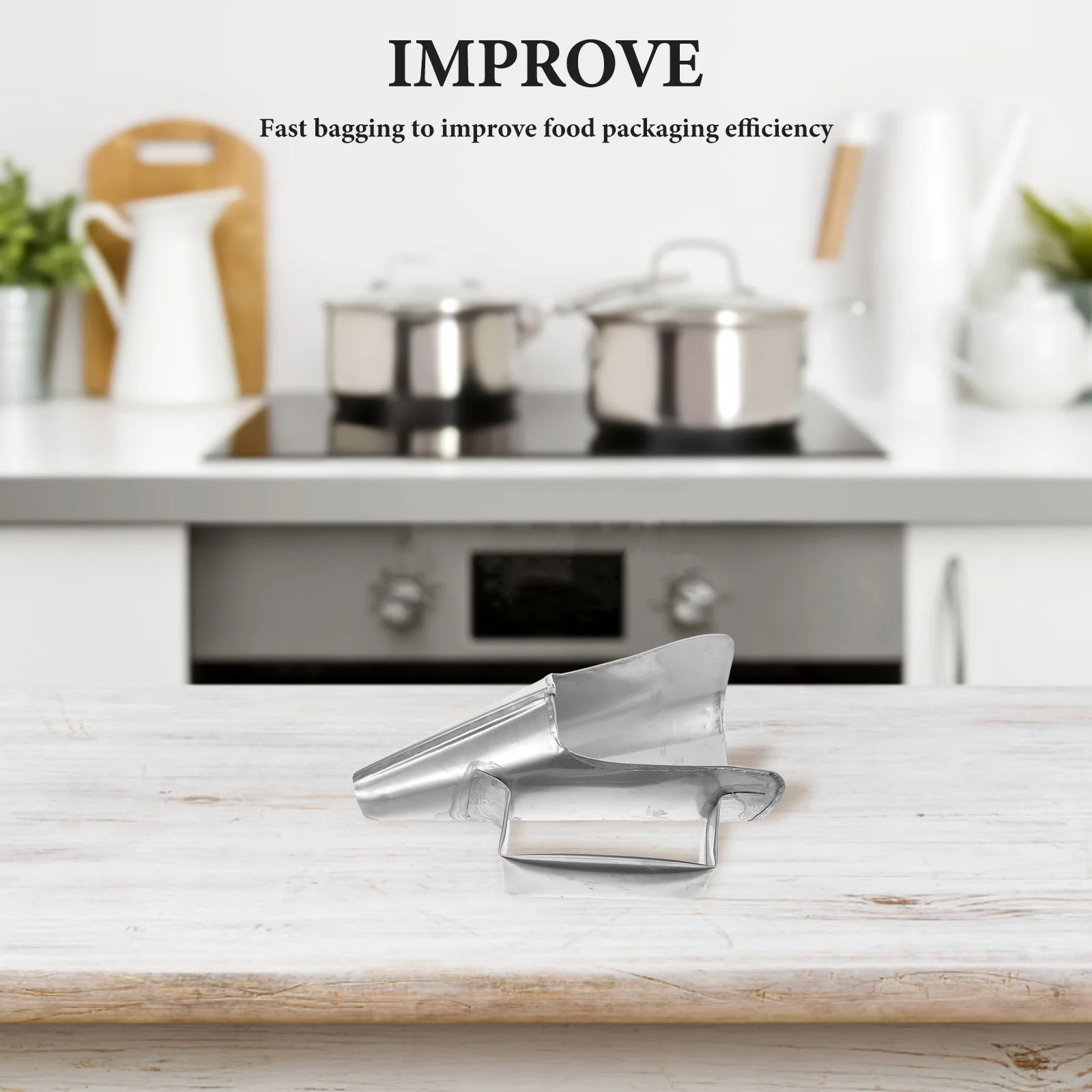 

Wide Mouth Kitchen Funnel Food Packaging Transfer Tool for Chicken Claws Small Food Items Nonslip Handle Easy Clean Filling