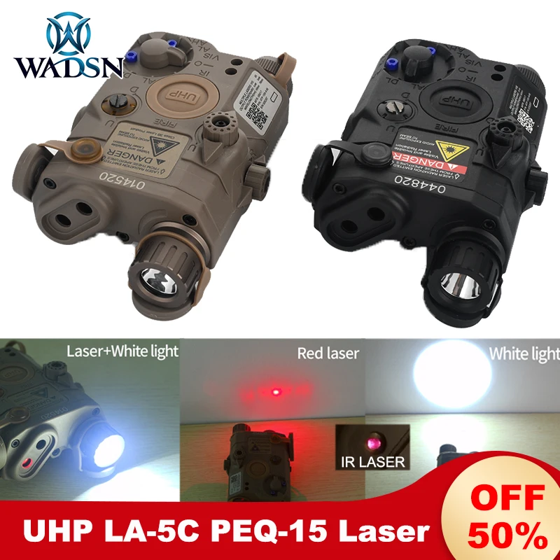 WADSN Airsoft PEQ 15 Red Dot IR Laser Sight PEQ LA-5C UHP Laser Weapon Flashlight Armas PEQ15 White Scout Light