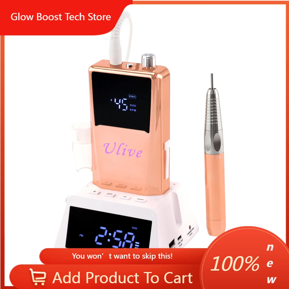 

NY85W High Speed 45000rpm Rechargeable Brushless Motor Nail File Cordless Nail Drill Machine With Charging Holder