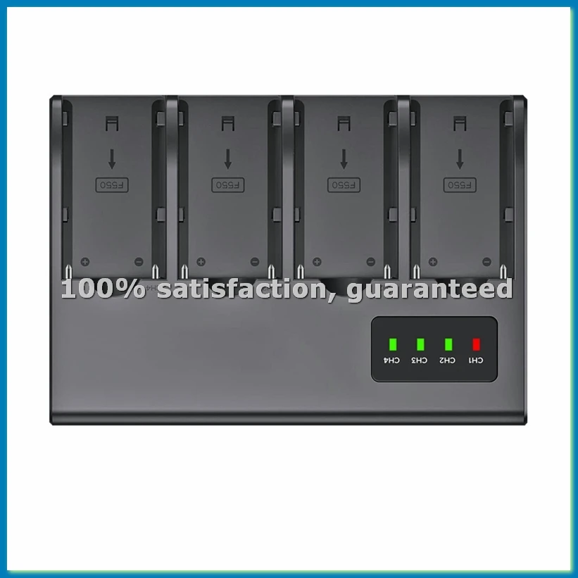 NP F960 NPF970 NP-F970 4-Channel Digital Camera Battery Charger W LCD Display for NP-F550 F750 F970(EU Plug)-A79U