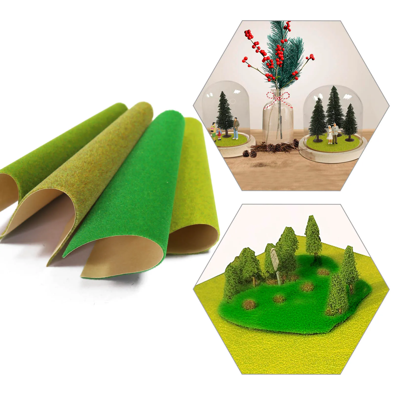 12pcs 17cmX17cm Green Grass Mat 2mm Thick Artificial Lawn Carpet Model Architectural Layout CP17138