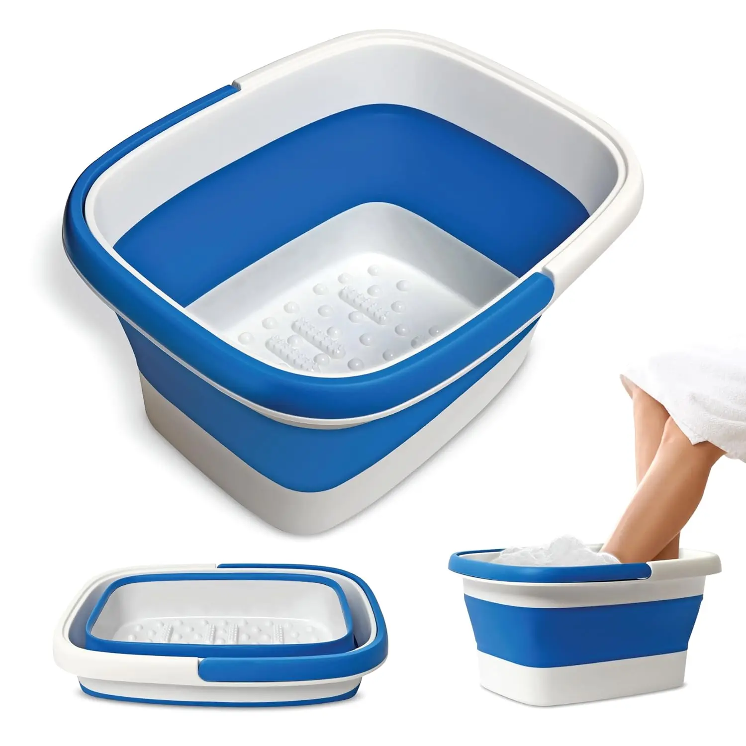 

Collapsible Foot Soaking Tub with Massage Nodes | Portable Foldable Spa Basin for Feet Care | 15L Capacity