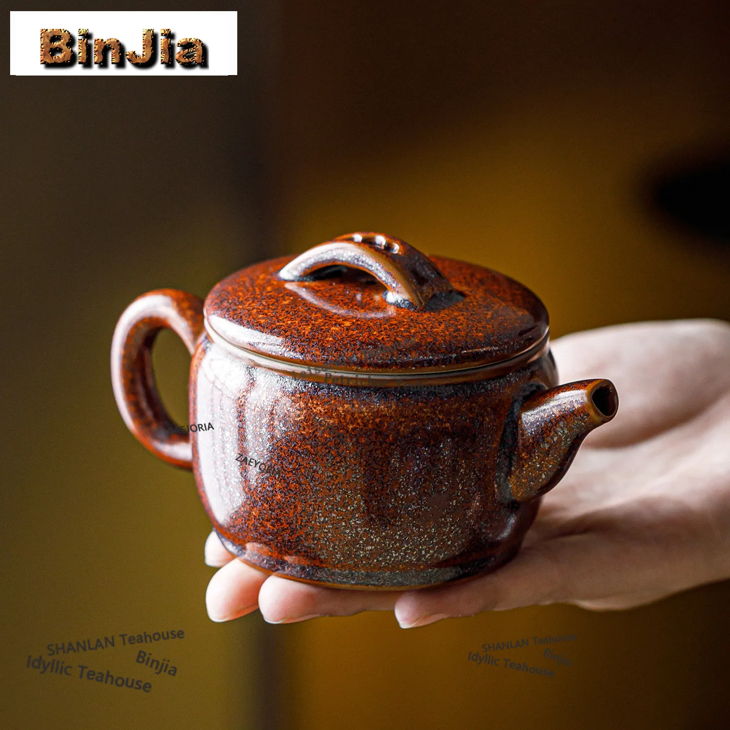 BAEJORIA 150ml Jun Porcelain Kiln Fambe Large Caliber Teapot Chinese Tea Infuser Pot Tea Brewing Kettle With Ball Hole Tea Gifts