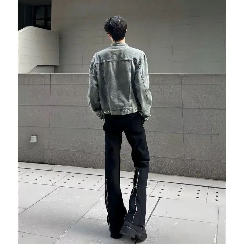 

Мужские джинсы American High Street Vibe на молнии, зауженные, летние, прямые, повседневные, из смесового хлопка и полиэстера