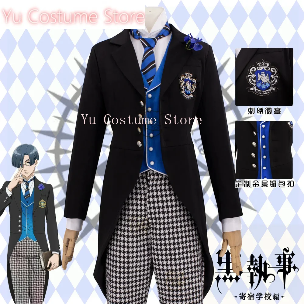 Black Butler Rorensu Burua Public School Arc Tuxedo Cosplay Costume Cos Game Anime Party Uniform Hallowen Play Role Clothes