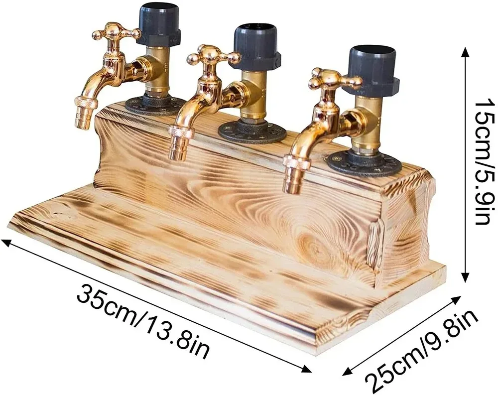 Wood Faucet Shaped Whisky Liquor Dispenser Perfect Wine Alcohol Gifts for Dad Husband Rustic Farmhouse Bar Home Decor image 13
