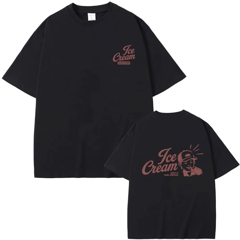 Yeonjun Ice Cream Solo Pop T-shirts NO LABELS_ PART 02 Album Cartoon Print Tees Summer Casual Cotton