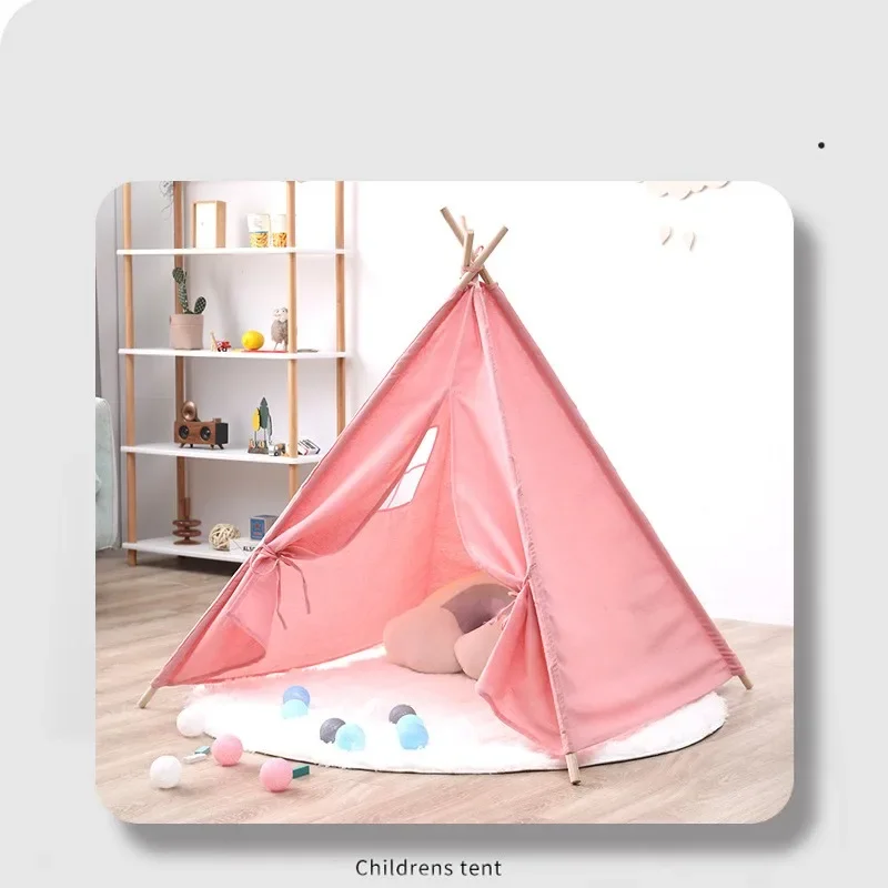 Kids Tent Portable Children Tents Indoor Outdoor Play House for Child Girl Castle Play Room Kids Cotton Canvas Indian Play Tent