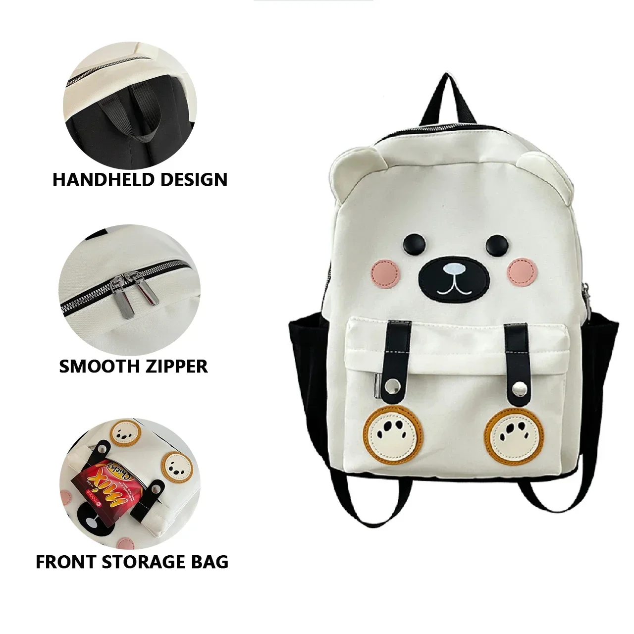 14.96-inch cartoon dog backpack, cute Jk girl bag, doll bag, plush nylon material, mini backpack