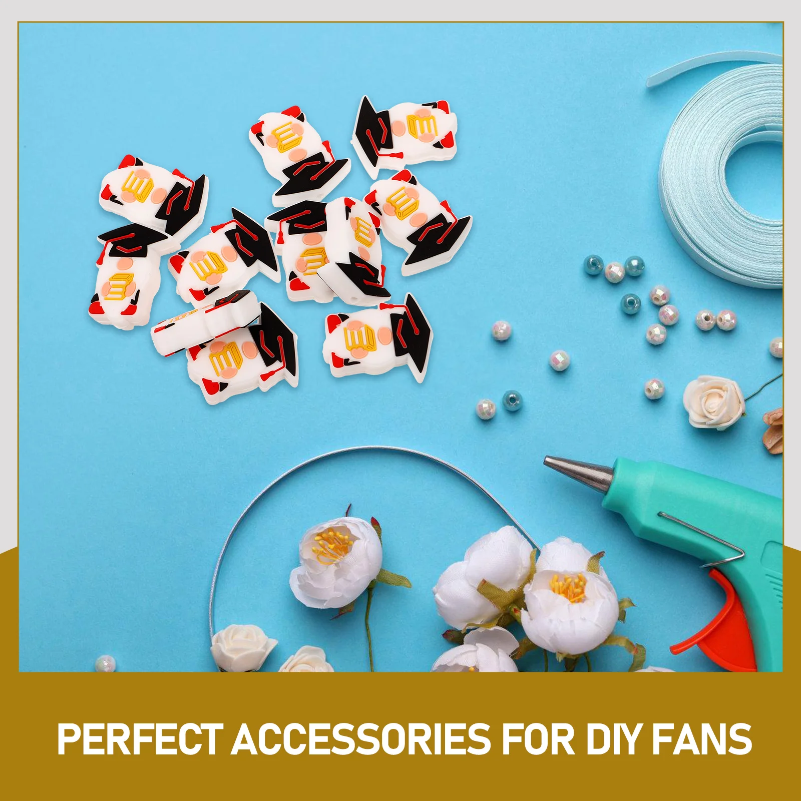 20 Pcs Loose Unique Silicone For Focal For Pens Crafts Loose Jewelry Charms Beads Beads for Pens Crafts Bright Colors