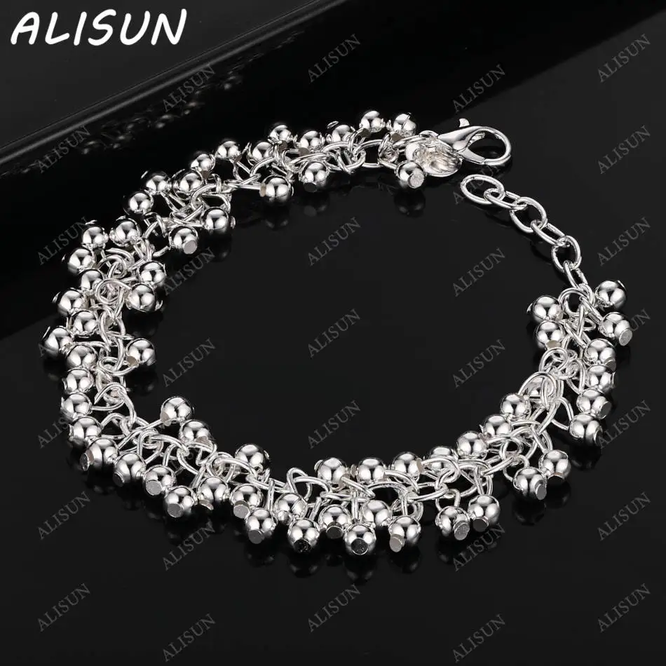 

ALISUN 925 Sterling Silver Beads Bracelets For Women Charm Trend Birthday Gifts Fashion Party Fine Jewelry
