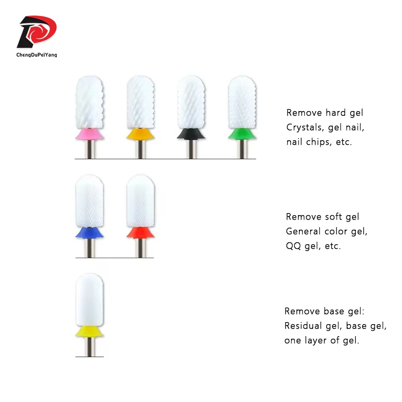 Punte per unghie in ceramica arrotondate da 6.6mm 6.0mm rimuovi accessori in Gel