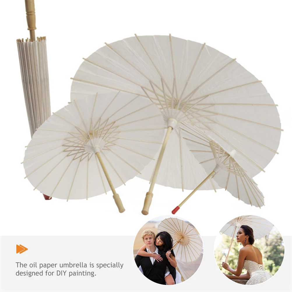 

Oil Paper Blank Parasol for DIY Painting Art Craft Projects Paper Umbrella Wedding Party Decoration