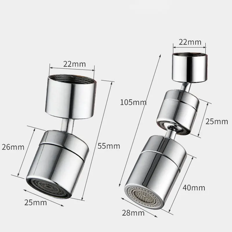 Copper 720°Rotatable Faucet Spray Head Wash Basin Tap Extender Adapter Kitchen Splash Filter Nozzle Flexible Faucets Sprayer