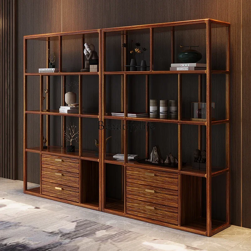

yj7yj7 New Chinese ebony bogu frame solid wood multi-room tea set entrance storage rack