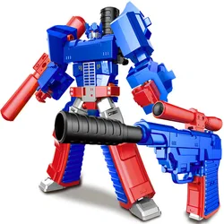 Action Figure 2in1 Transforming Robot Gun Toy Transforming Robot Figure Multi Articulated Joints Boys Collection Gifts