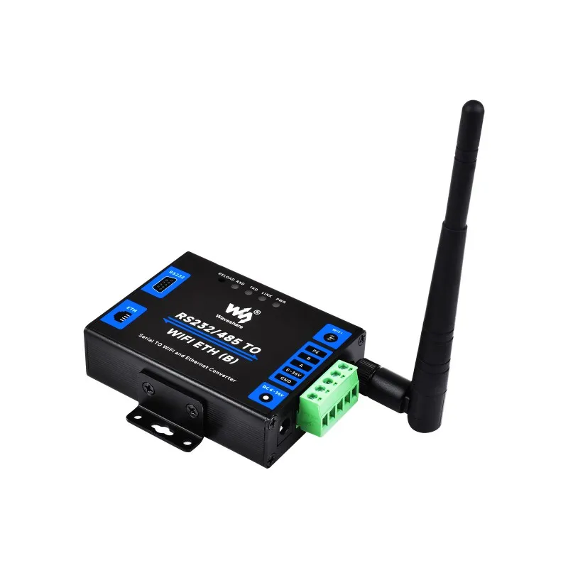 Servidor Serial de grado Industrial RS232/485 a WiFi y Ethernet Modbus Gateway MQTT Gateway POE, carcasa de Metal opcional