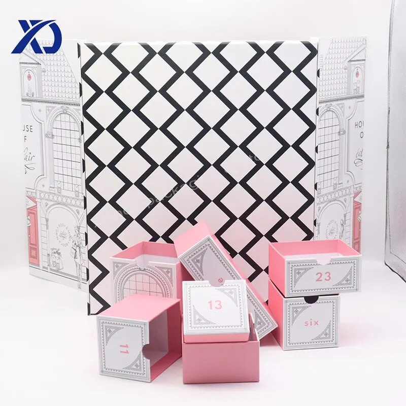 2025.Personalized 30-Day Beauty Paper Christmas Advent Calendar Box Embossed Printing for Cream Perfume Mini Packaging for Face - Image 5