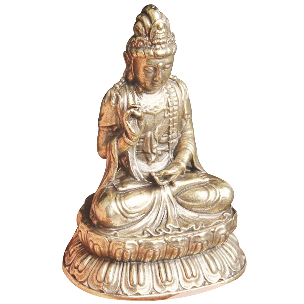 

Brass Statue Decorative Retro Home Decor Indoor Adornment Desktop Craft Vintage Ornament Tabletop Decor For Living Room Garden