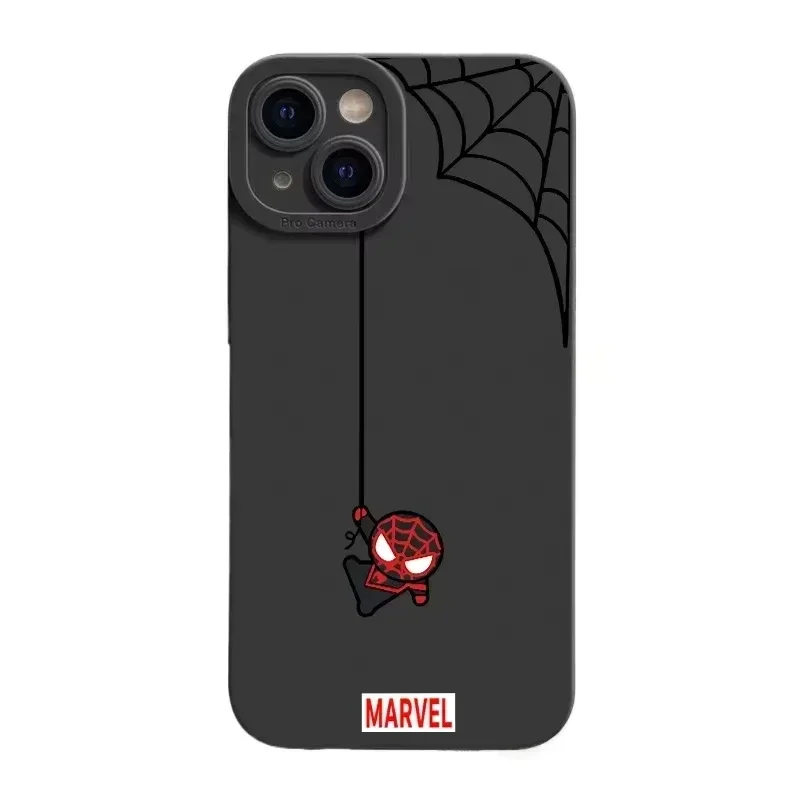 Marvel Cartoon Spiderman Phone Case For iPhone 16 15 Cases iPhone 14 13 12 11 Pro Max XS Max XR X 7 8 Plus Soft Silicone Cove - náhled 6