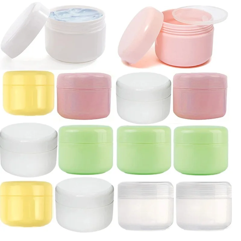 10Pcs 50g Refillable Bottles Pink Plastic Empty Makeup Jar Pot Travel Face Cream Lotion Cosmetic Container Cream Pot