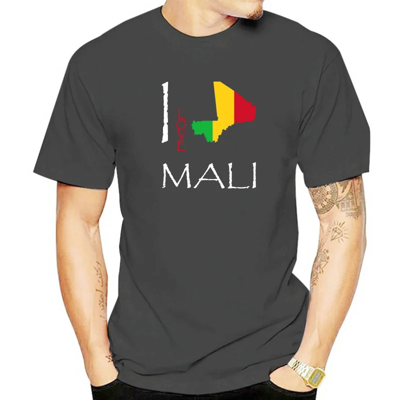 Print Tees Short Sleeve O-Neck MALI I Love Culture Flag T SHIRT TEES Men Summer Style