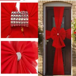 New Elegant Traditional Deluxe Door Bow Christmas Bow Tie Full Wrap Door Decoration Extra Large Accessories