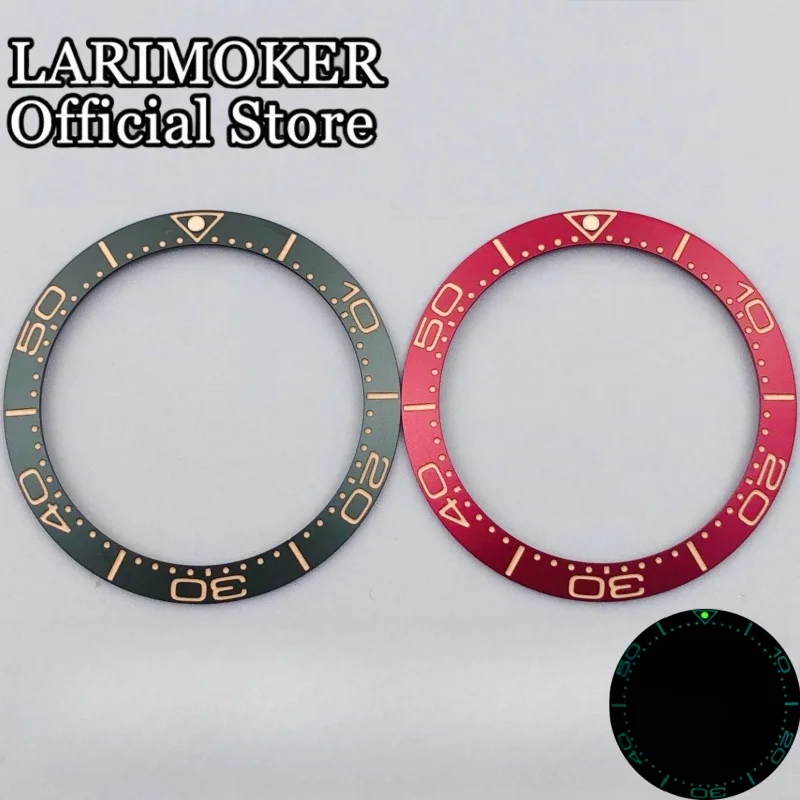 

LARIMOKER новый 30,6 мм * 38 мм красный/зеленый керамический безель для часов с синей подсветкой подходит для корпуса часов 40 мм/41 мм аксессуары для часов