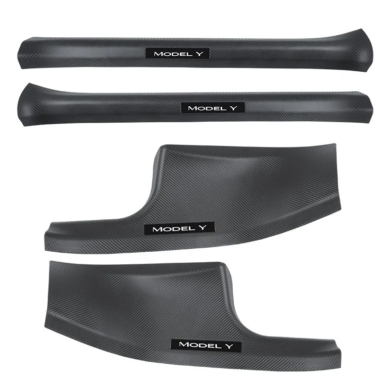 For Tesla Model Y Rear Door Sill Guards Protector Cover Model3 2023 Inner Sill Decoration Accessories Anti-Kick Protection Shell