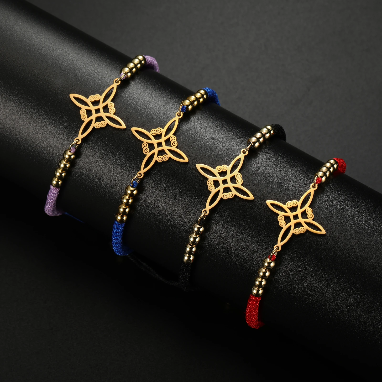 Hexenknoten-Charm-Armbänder für Frauen Nudo De Bruja Edelstahl Hexenamulett Glücksarmbänder Schmuck Glücks-Buddha – Detail 13