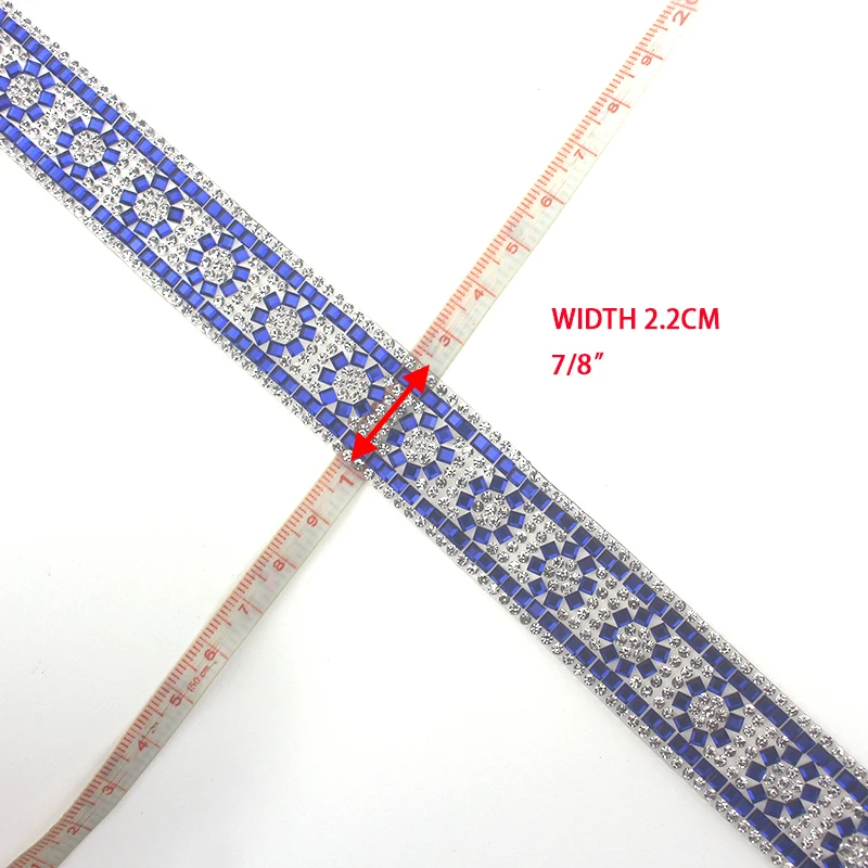 1 Yard Hot Fix Rhinestone Glass Ribbon Crystal Motif Trim Tape Heat Transfer DIY Trimming Decorative Clothing Accessories YY118