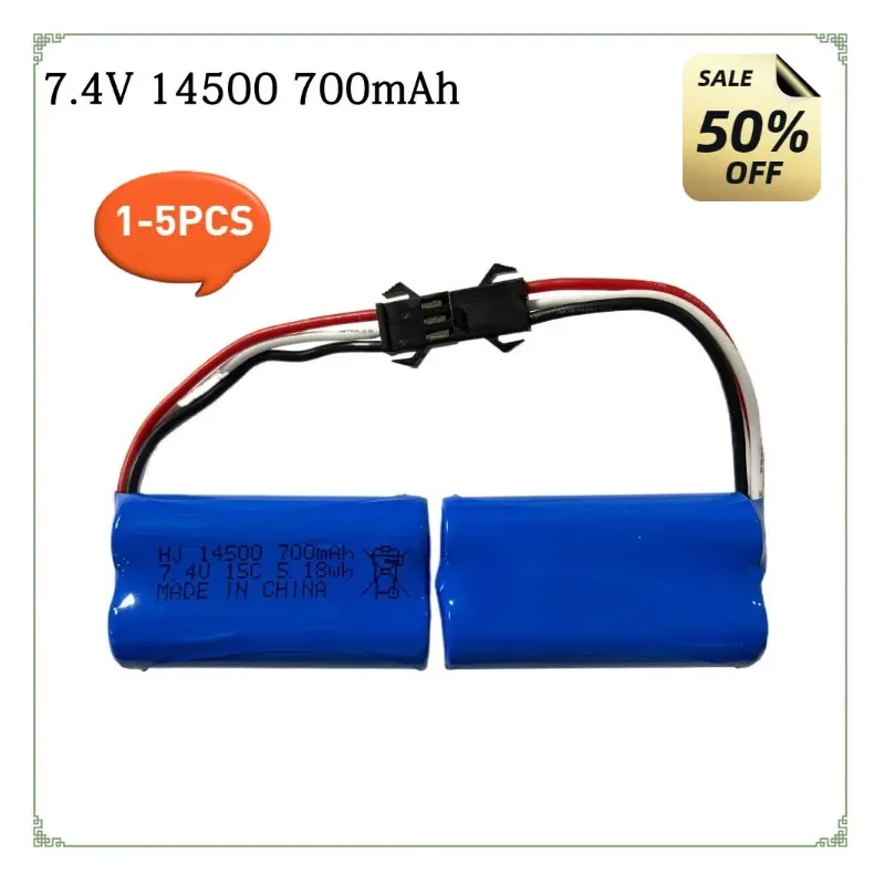 14500 Batteria 7,4 V 700 mAh Lithiumbatterie für 4WD MN82 Klettern Geländewagen Pickup Truck Ferngesteuertes Auto