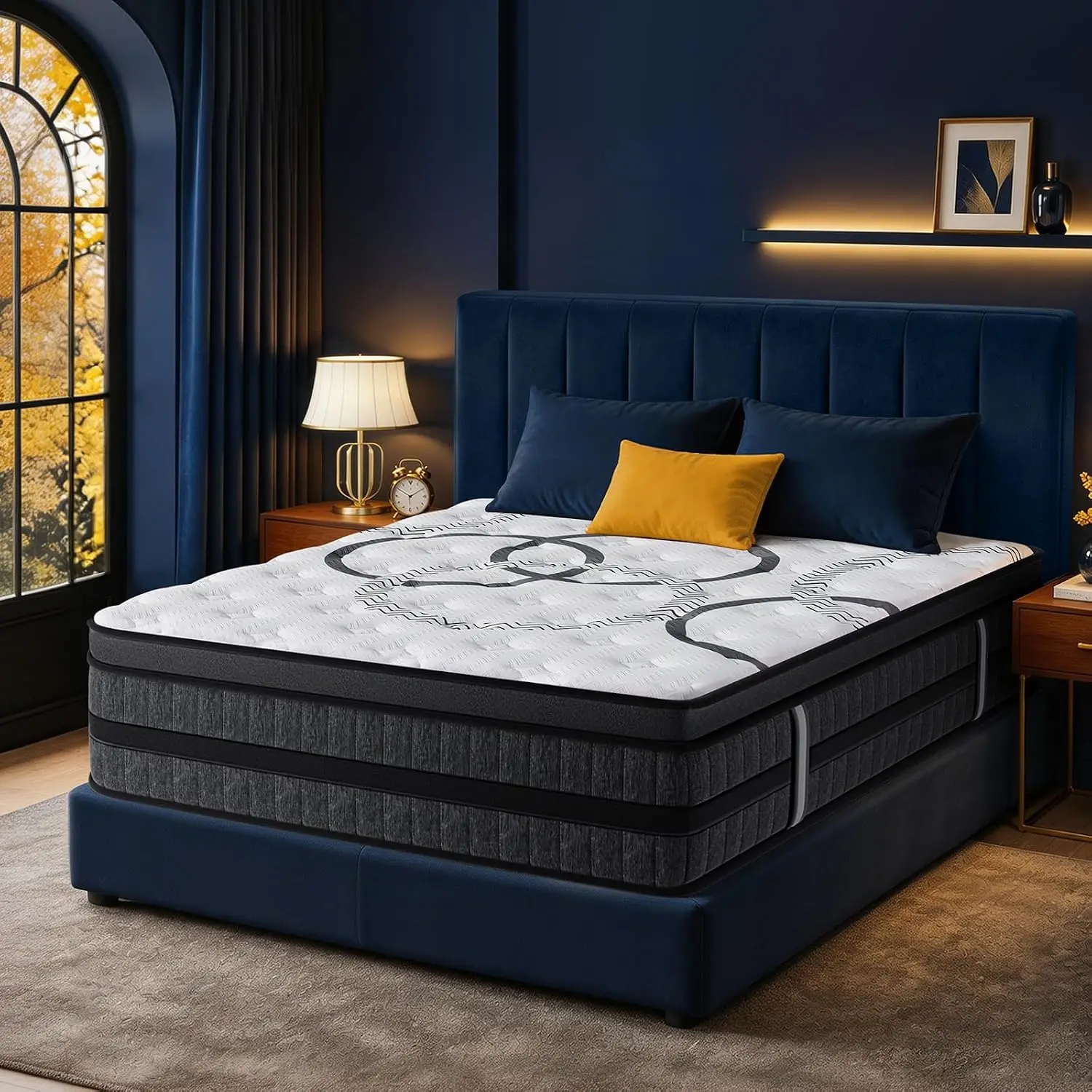 King Size Mattress, 14 Inch Hybrid King Mattress with Memory Foam, Customized