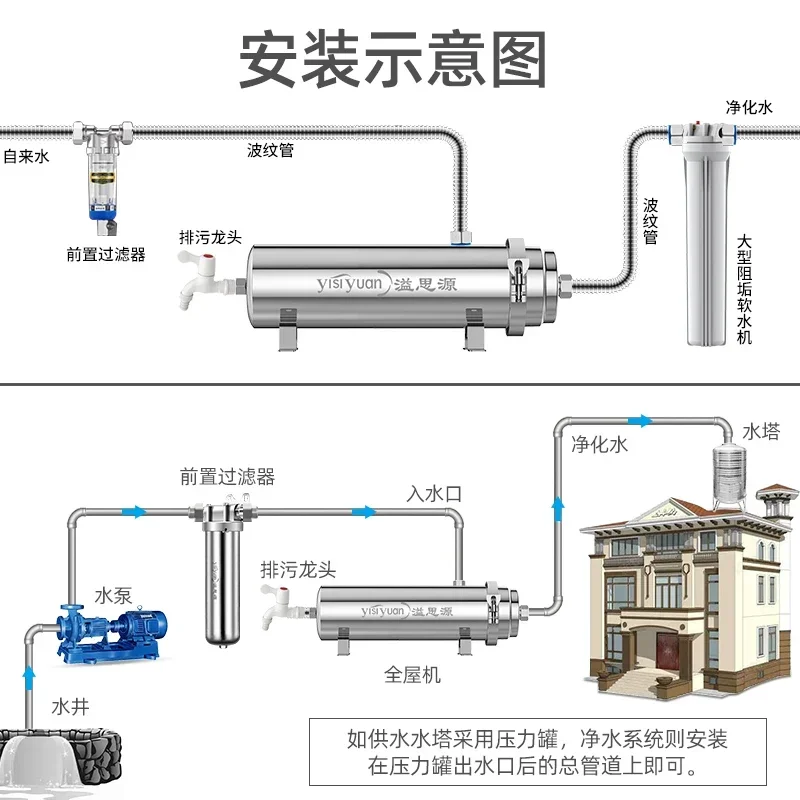 3000l Yisiyuan Quelle Brunnen Wasserfilter ganzes Haus zentralen Wasser auf bereiter Haushalt direktes Trinken großen Durchfluss Wasser auf bereiter