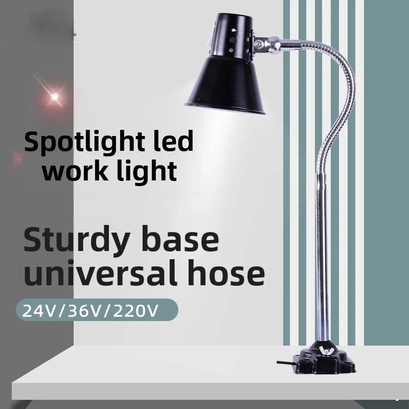 Lâmpada led e27 para máquina-ferramenta, luz de trabalho flexível, pescoço de ganso, haste dura macia, equipamento de torno, suporte de luz, lâmpada de mesa industrial