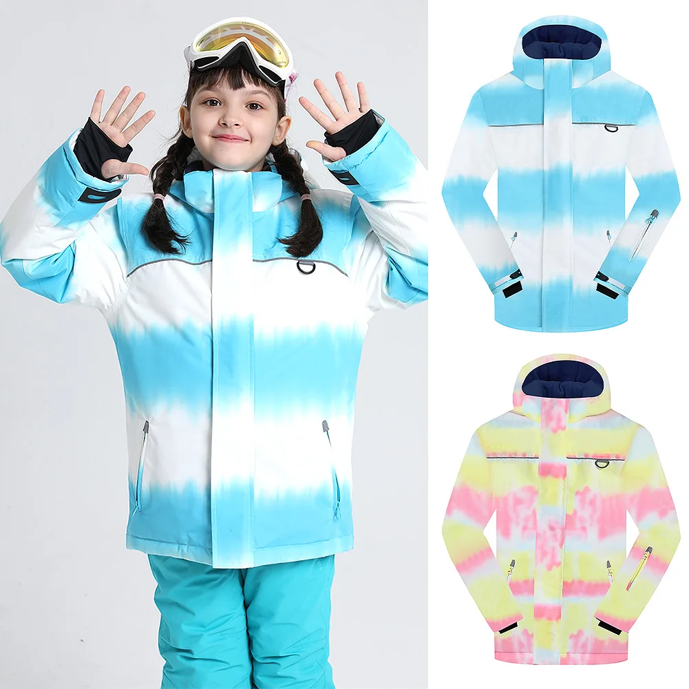 Snowboarding Suits for Kids Waterproof Jacket Children's Hooded Windproof Warm Skiing Wear Girls Sports Clothes for Winter