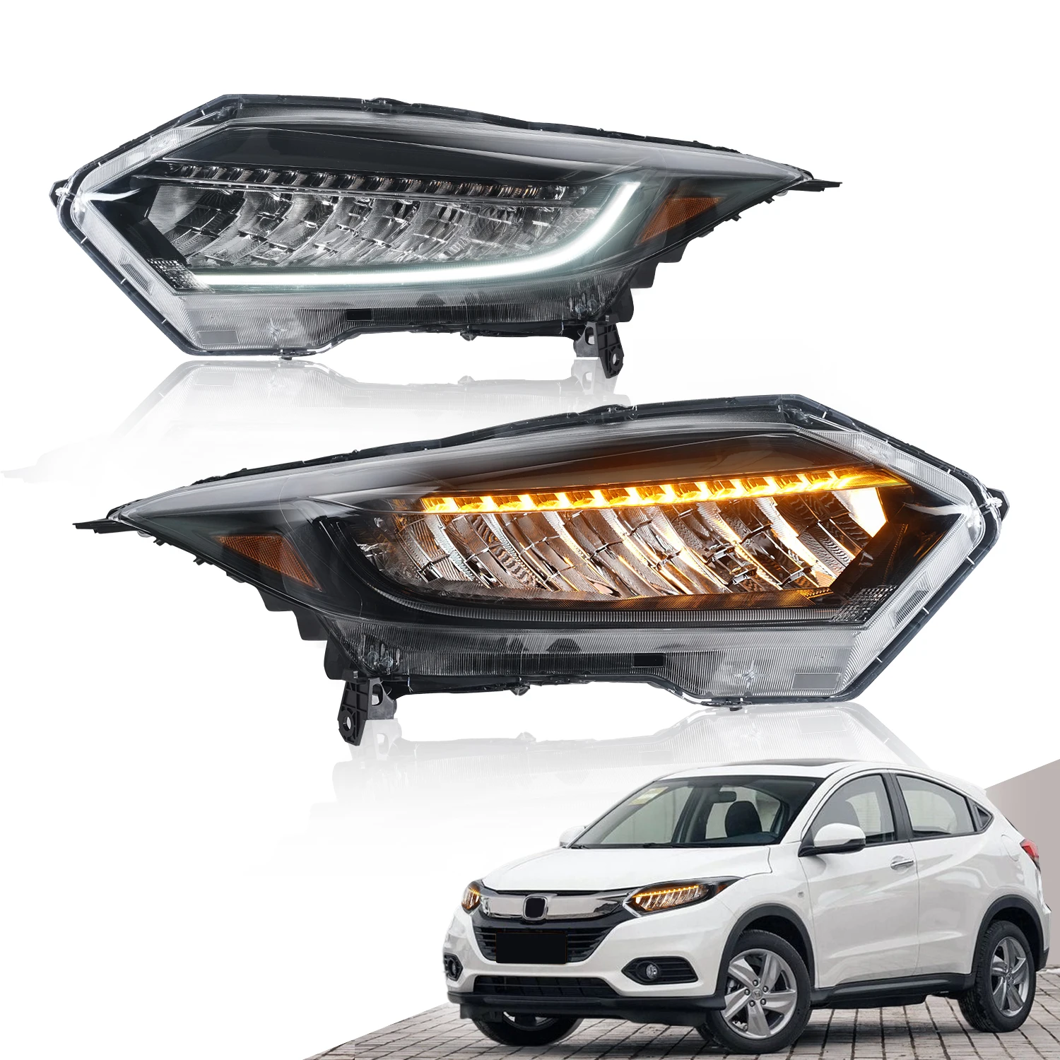 

Archaic New Design Led Modified Car Headlights With Sequential Turning Signal H/L Beam For Honda Vezel HRV Lamp 2015-2020