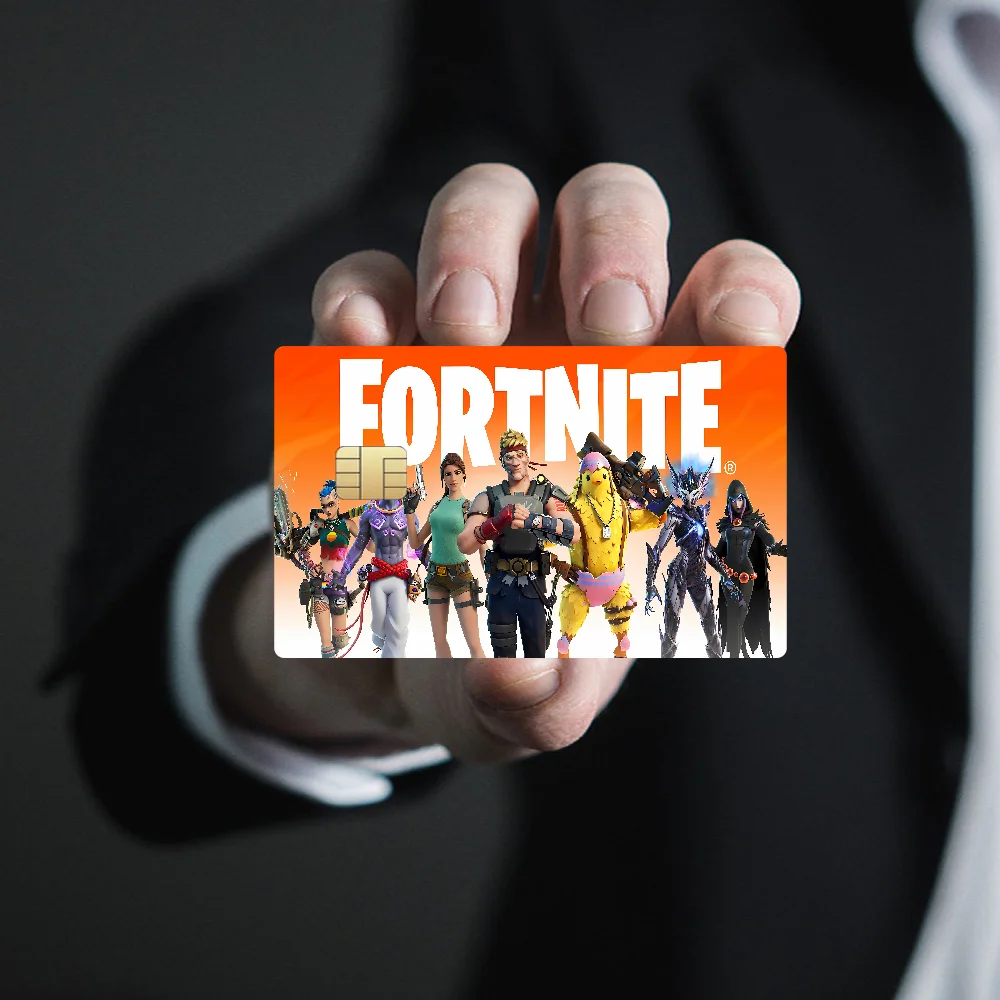 F-Fortnites Hot Game Game أنيمي ملصق فيلم غطاء الجلد للصغيرة الكبيرة لا رقاقة الخصم بطاقة الائتمان الجانب الأمامي