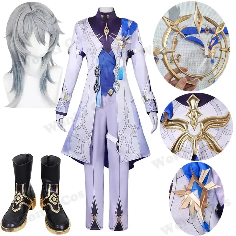 

Star Rail Sunday Cosplay Costume Wig Hair Game Hon Kai Sunday Cosplay Shoes Boots Men Carnival Party Outfits