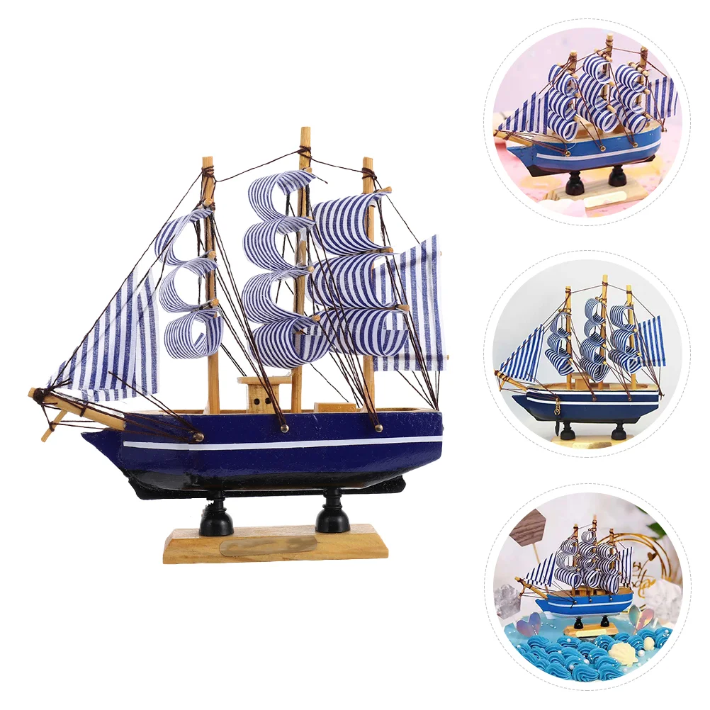 Cake Baby Decoration Sailing Boat Gift Creative Ship Design Topper Ornament Water Table Toy