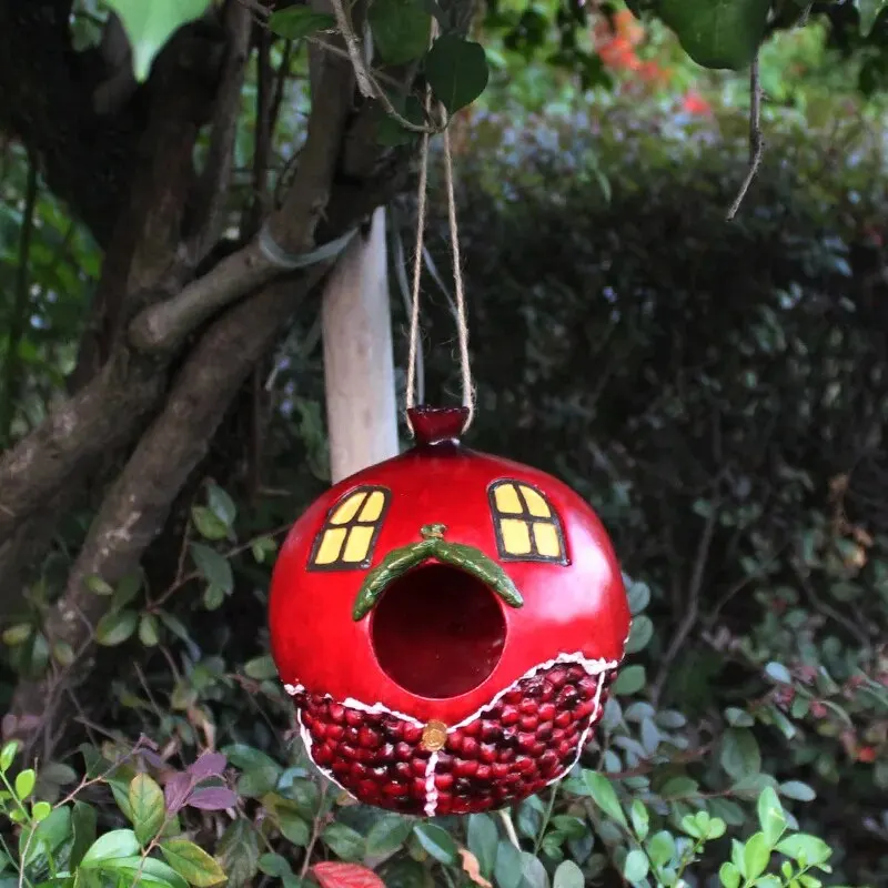 pomegranate house outdoor courtyard garden decoration pendant bird's nest micro landscape resin crafts ornaments